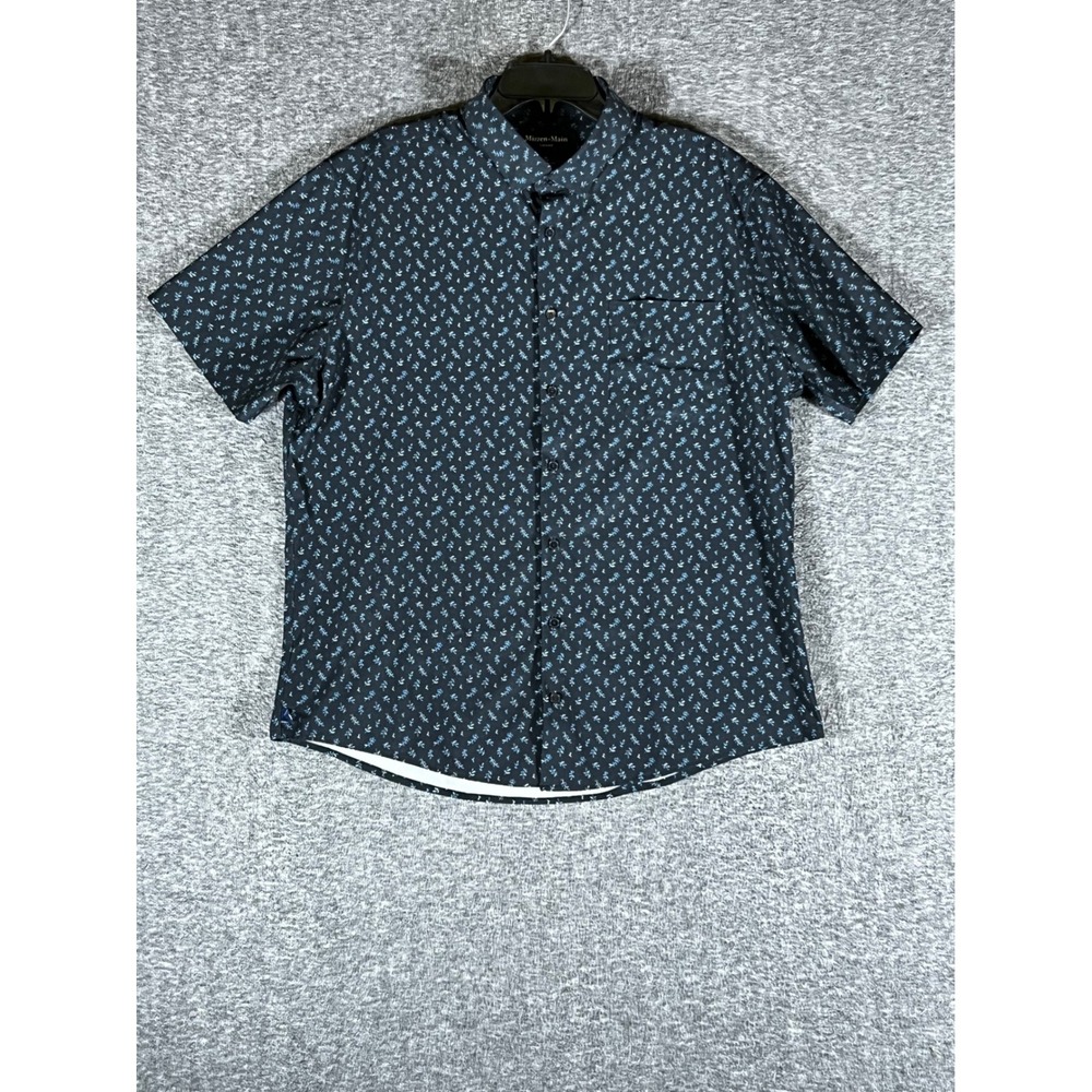 Mizzen+Main Leeward Mens XL Trim Short Sleeve Button Down Shirt Navy Floral